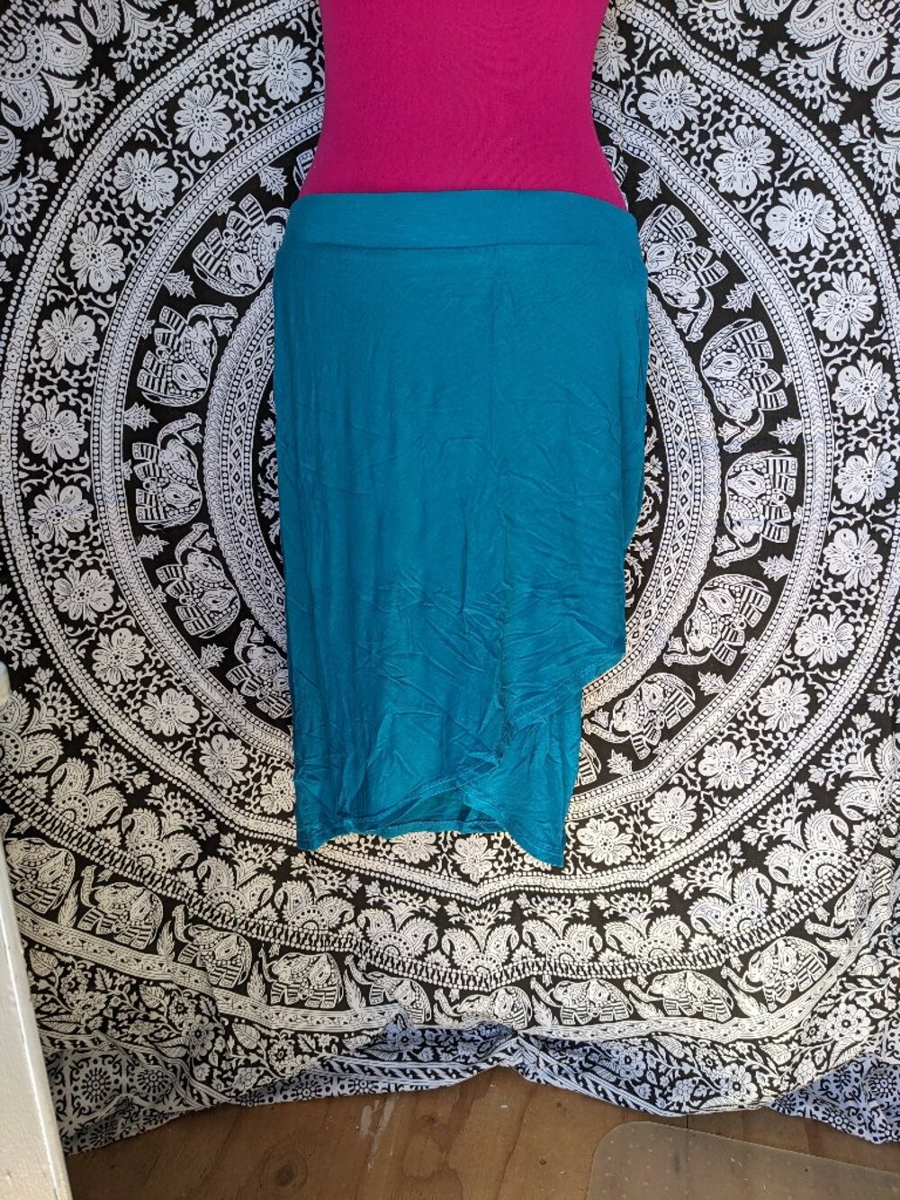 Sociology Faux Wrap Midi Skirt Sz L